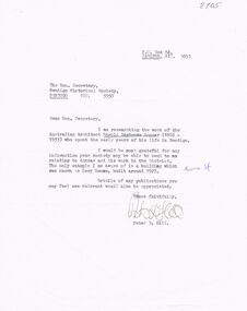 Document - ANNEAR, HAROLD DESBROWE: LETTER TO BHS