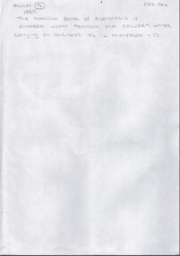Document - CONNELLY, TATCHELL, DUNLOP COLLECTION: LEGAL PAPERS, 1889