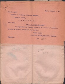 Document - CONNELLY, TATCHELL, DUNLOP COLLECTION: LEGAL PAPERS, 1915 - 1920