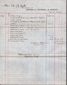 Document - CONNELLY, TATCHELL, DUNLOP COLLECTION: LEGAL PAPERS, 1895 to 1899
