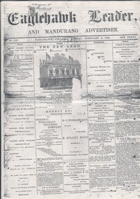 Newspaper - EAGLEHAWK LEADER AND MANDURANG ADVERTISER, 1883