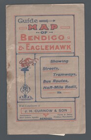 Map - GUIDE MAP OF BENDIGO & EAGLEHAWK, Late 1920's