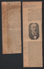 Document - NEWSPAPER ARTICLE MR J W FAUL, J . P, 1917