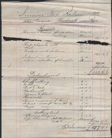 Document - JOHN EVANS, WOODVALE VIA BGO, INCOME TAX RETURN 1911, 1911