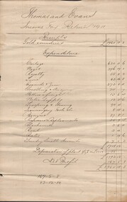 Document - THOMAS & EVANS INCOME TAX RETURN 1911, 1911