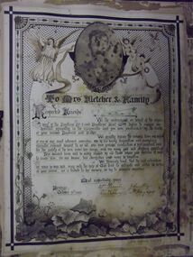 Document - CERTIFICATE TO FLETCHER FAMILY - JOHN FLETCHER, 1903