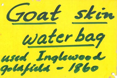 Document - GOAT SKIN WATERBAG PLACARD