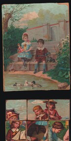 Leisure object - TOYS AND GAMES COLLECTION: PAPER COVERED WOODEN BLOCKS, c1930's