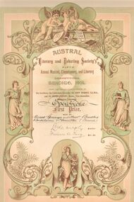 Document - AWARD CERTIFICATE - AUSTRAL LITERARY AND DEBATING SOCIETY, 1901