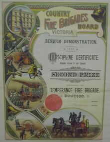 Document - COUNTRY FIRE BRIGADES CERTIFICATE, 1895