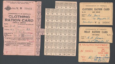 Document - WES HARRY COLLECTION: RATION CARDS/ STAMPS, 1945 - 48