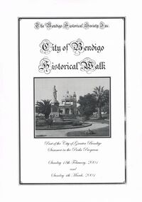 Book - CITY OF BENDIGO HISTORICAL WALK BOOK, 2001