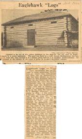 Newspaper - HARRY BIGGS COLLECTION: EAGLEHAWK LOGS APPEAL