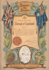 Document - CERTIFICATE OF ARMED SERVICE - JAMES MURDOCH, 1920