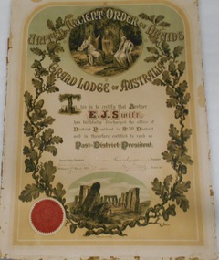 Document - ILLUMINATED ADDRESS - E. J. SWIFT, 1909