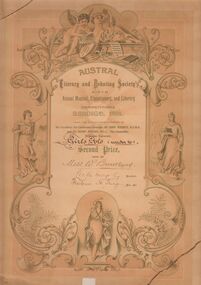 Document - AUSTRAL SOCIETY COMPETITION CERTIFICATE: MISS BRADBURY, 1901