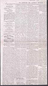 Newspaper - HARRY BIGGS COLLECTION:  ARTICLES FROM THE SANDHURST BEE, Oct & Dec 1860