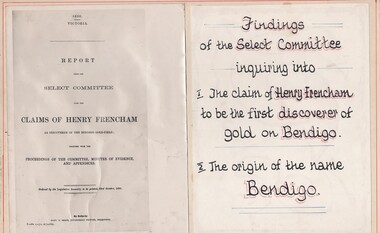 Document - HARRY BIGGS COLLECTION:  ORIGIN OF THE WORD BENDIGO