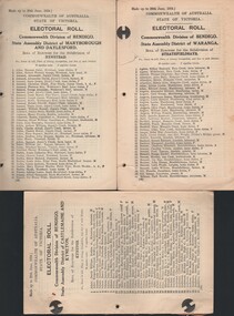 Book - HARRY BIGGS COLLECTION: ELECTORAL ROLL, 1934