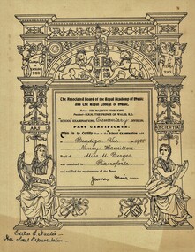 Document - HAMILTON COLLECTION: MUSIC CERTIFICATES - NANCY HAMILTON, 1922