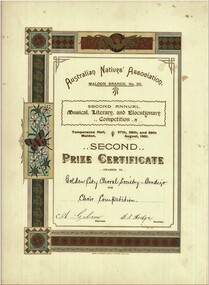 Document - HAMILTON COLLECTION: MALDON AND MUSIC COMPETITION PRIZE CERTIFICATES, 1901