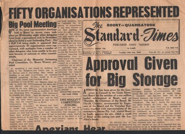 Newspaper - HARRY BIGGS COLLECTION: HISTORY OF BOORT & DISTRICT, 1964