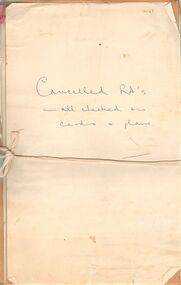 Document - LANDS OFFICE:  CANCELLED R.A.'S FROM CASTLEMAINE/BENDIGO/INGLEWOOD