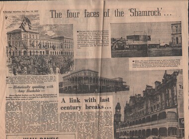 Newspaper - HARRY BIGGS COLLECTION: THE SHAMROCK HOTEL, 19/11/1977