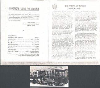 Document - HARRY BIGGS COLLECTION: HISTORICAL GUIDE TO BENDIGO, C. 1970's