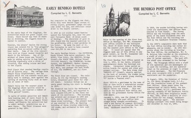 Document - HARRY BIGGS COLLECTION: HISTORICAL GUIDE TO BENDIGO, C. 1970's