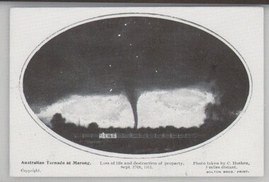 Photograph - HARRY BIGGS COLLECTION: TORNADO AT MARONG, September 27th 1911