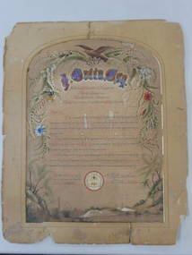 Document - JOHN GREEN APPRECIATION CERTIFICATE, 1885