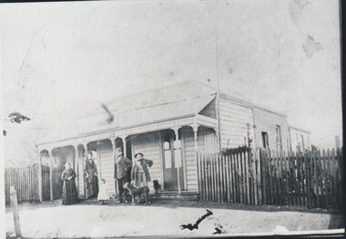 Photograph - HARRY BIGGS COLLECTION: UNKNOWN FAMILY IN FRONT OF COTTAGE