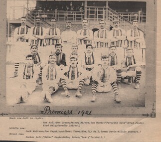 Photograph - HARRY BIGGS COLLECTION: EAGLEHAWK FOOTBALL TEAM 1901, 1901
