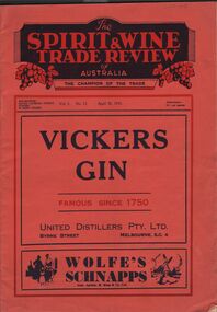 Book - COHN BROTHERS COLLECTION: THE SPIRIT & WINE TRADE REVIEW OF AUSTRALIA, 1934