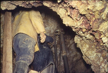 Slide - ALBERT RICHARDSON COLLECTION: TWO MINERS WORKING UNDERGROUND