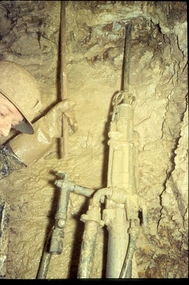 Slide - ALBERT RICHARDSON COLLECTION: MINER WITH A DRILL, UNDERGROUND