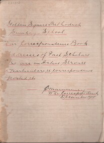 Document - R A RANKIN COLLECTION: GOLDEN SQUARE METHODIST SUNDAY SCHOOL, 1916 1919