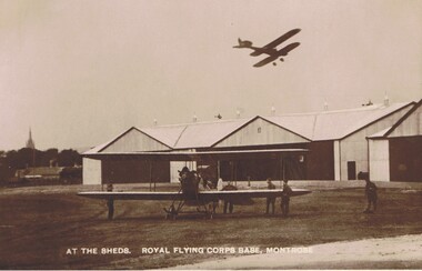 Postcard - BASIL WATSON COLLECTION: POSTCARD - ROYAL FLYING CORPS BASE, MONTROSE, UK, ca. 1914