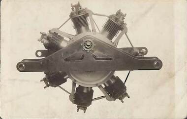 Postcard - BASIL WATSON COLLECTION: POSTCARD. A SEVEN CYLINDER ROTARY AEROPLANE ENGINE, ca. 1914