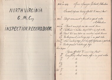Document - MCCOLL, RANKIN AND STANISTREET COLLECTION: NORTH VIRGINIA GMC N L - INSPECTION RECORD BOOK, 4/11/1939 - 5/8/1949