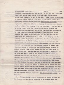 Document - MCCOLL, RANKIN AND STANISTREET COLLECTION: AGREEMENT PURCHASE GOLD MINING LEASE NO.100068, 1932