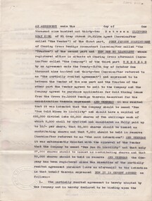 Document - MCCOLL, RANKIN AND STANISTREET COLLECTION: AGREEMENT PURCHASE GOLD MINING LEASE NO.100068, 1932