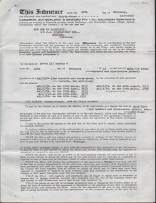 Document - MCCOLL, RANKIN AND STANISTREET COLLECTION: INDENTURE CAMERON, SUTHERLAND & SEWARD MACHINERY MERCHANTS, 10/2/1933