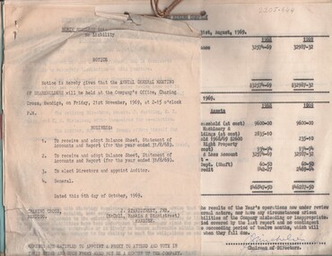 Document - MCCOLL, RANKIN AND STANISTREET COLLECTION: NORTH HUSTLERS GMC - CORRESPONDENCE FILE, 1940 - 1969