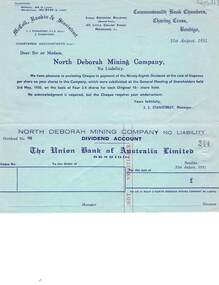 Document - MCCOLL, RANKIN AND STANISTREET COLLECTION:  NORTH DEBORAH GOLD MINING CO. N.L, 1951