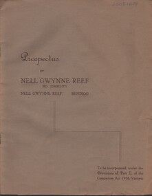 Document - MCCOLL, RANKIN AND STANISTREET COLLECTION: NELL GWYNNE REEF N/L - PROSPECTUS, 1938