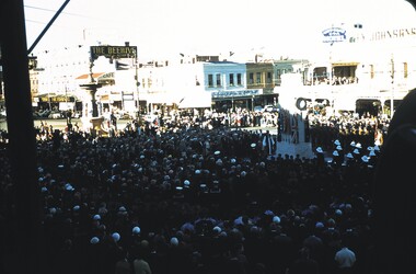 Slide - CASTLEMAINE HISTORICAL SOCIETY COLLECTION, UNVEILING OF CENOTAPH, BENDIGO, 1957