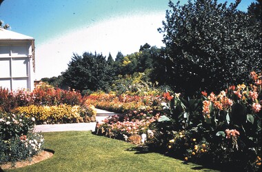 Slide - CASTLEMAINE HISTORICAL SOCIETY COLLECTION, CONSERVATORY GARDENS, BENDIGO, 1957