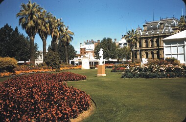 Slide - CASTLEMAINE HISTORICAL SOCIETY COLLECTION, CONSERVATORY GARDEN, BENDIGO, 1957